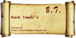 Bank Tamás névjegykártya